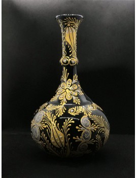 Altın Varak Desenli Bombe Vazo
