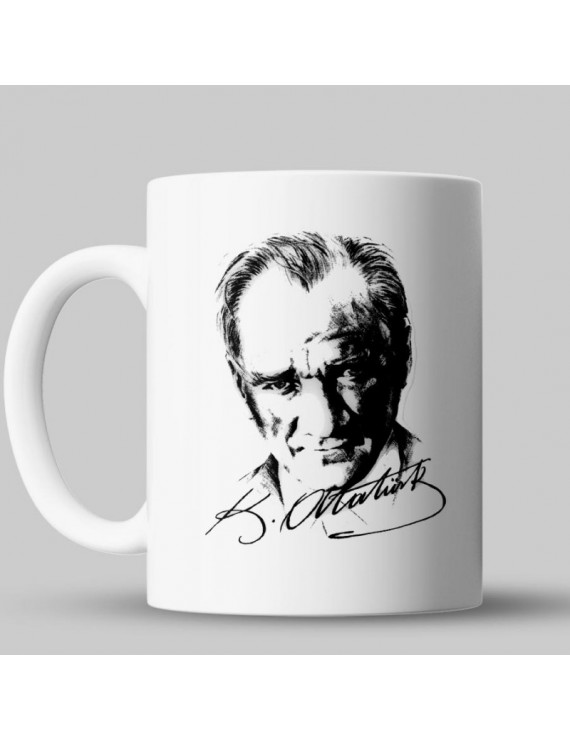 Atatürk Portresi Ve İmzalı Kupa Bardak 